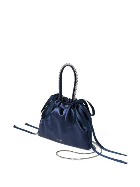 Jimmy Choo mini crystal drawstring top-handle shoulder bag - Blue