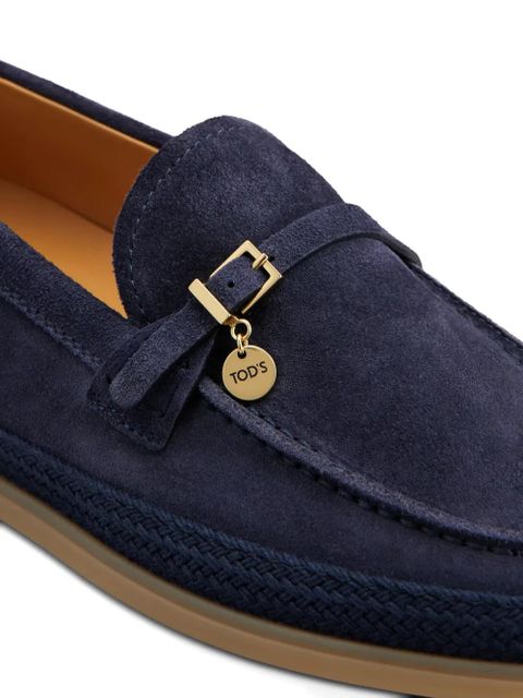 Tod's buckle-detail suede loafers - Blue
