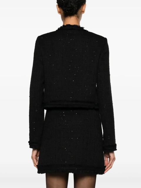 Versace sequin-embellished tweed jacket - Black