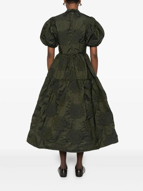 Cecilie Bahnsen Kelly puff-sleeve tiered midi dress - Green