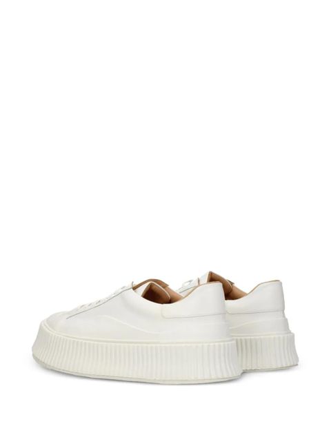 Jil Sander platform leather sneakers - White
