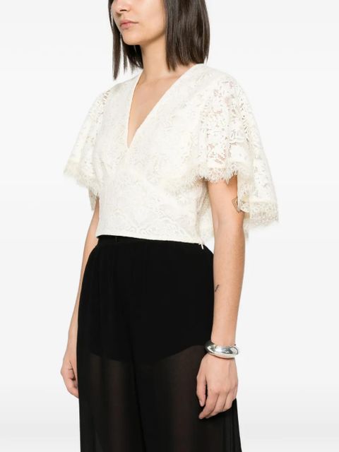 TWINSET lace flared-sleeves blouse - Neutrals