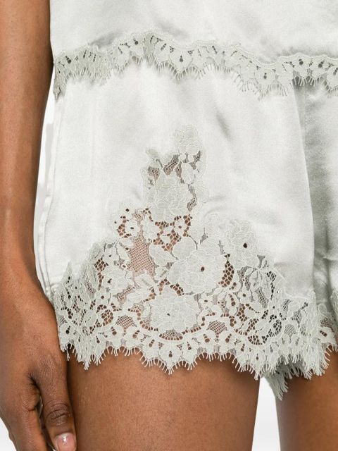 DÔEN Iona lace-trim shorts - Green