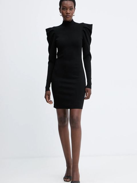 Twinset sukienka kolor czarny mini dopasowana 252AT3010