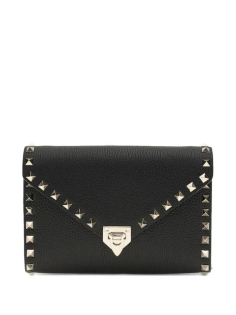 Valentino Garavani small Rockstud leather chain wallet - Black - zdjęcie produktu nr 1