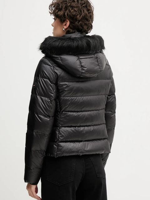 Tommy Hilfiger kurtka puchowa kolor czarny przejściowa WW0WW47354