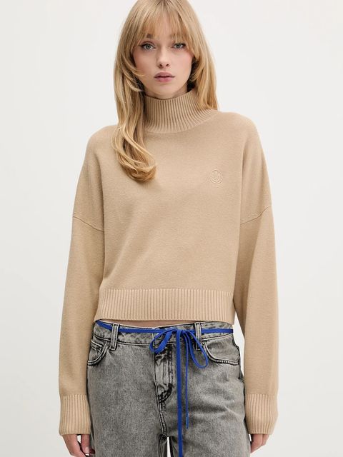 Hugo Blue sweter damski kolor beżowy z półgolfem 50522508 - zdjęcie produktu nr 1