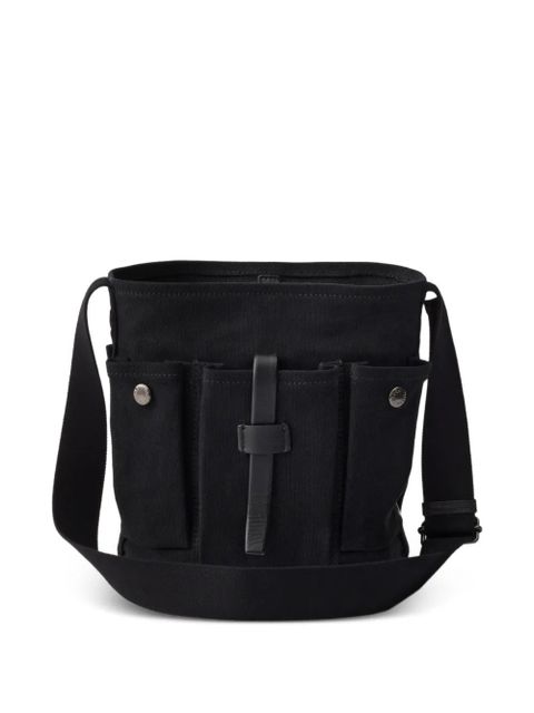Prada Route mini canvas and leather bucket bag - Black