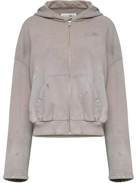 MM6 Maison Margiela numbers-print hoodie - Grey - zdjęcie produktu nr 1