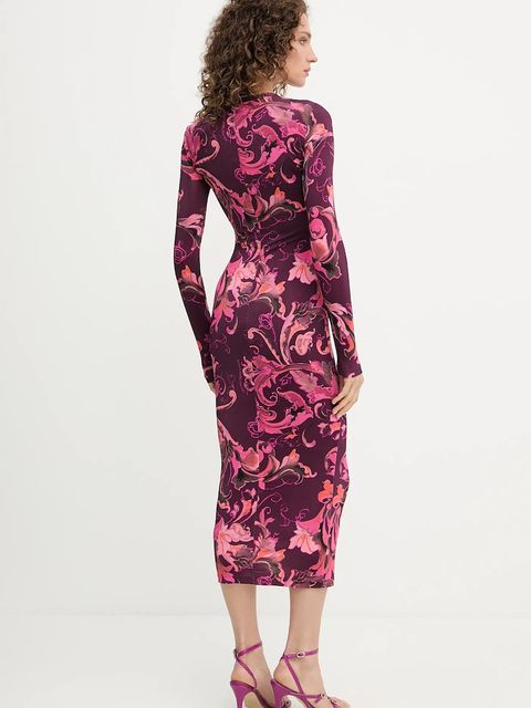 Versace Jeans Couture sukienka kolor bordowy midi dopasowana 79HAO920 JS500