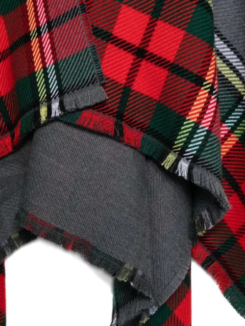 Vivienne Westwood tartan fringed poncho - Grey