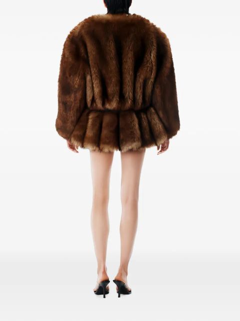 Alexander Wang cropped faux-fur jacket - Brown