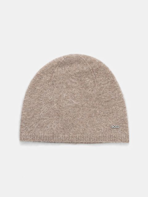 BOSS czapka kaszmirowa kolor beżowy 50545792