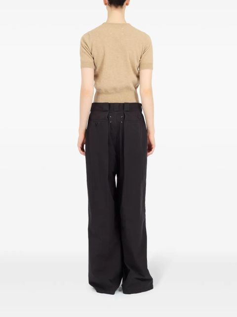Maison Margiela four-stitch logo palazzo trousers - Black