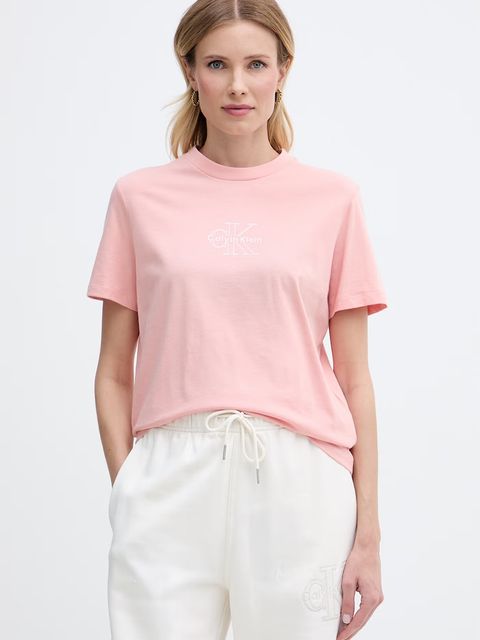 Calvin Klein Jeans T-shirt damski bawełniany - zdjęcie produktu nr 2
