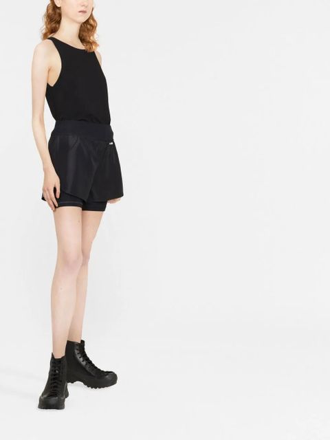 Jil Sander + logo-print layered shorts - Black