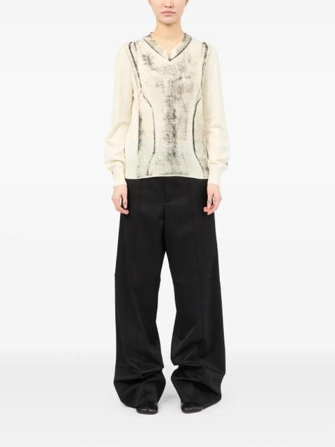 MM6 Maison Margiela abstract-print sweater - White