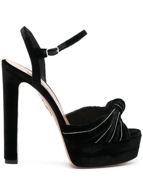 Aquazzura Atelier Plateau 130mm velvet pumps - Black - zdjęcie produktu nr 1