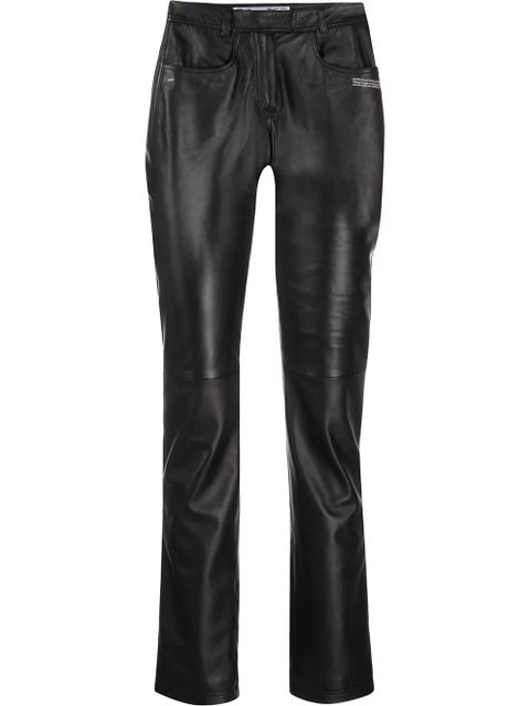 Off-White polished-finish trousers - Black