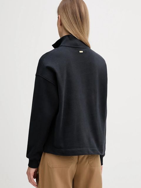 Barbour bluza bawełniana Sara damska kolor granatowy z aplikacją LOL0667