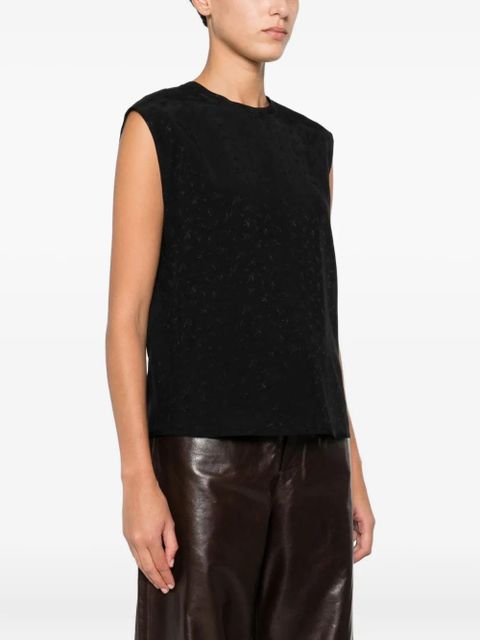 PINKO jacquard sleeveless top - Black