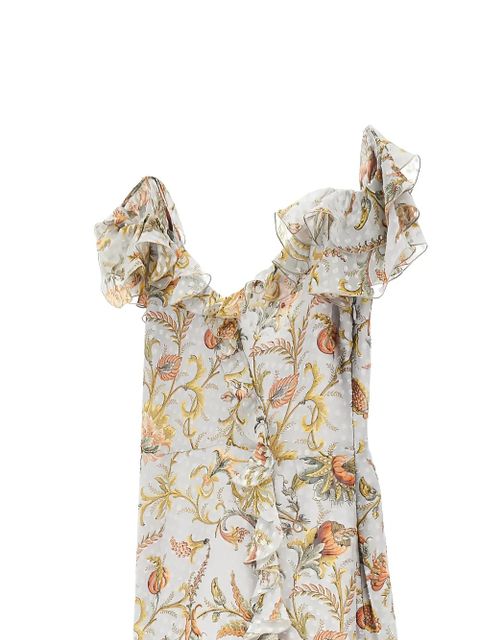ETRO ruffled floral maxi dress - Grey - zdjęcie produktu nr 2
