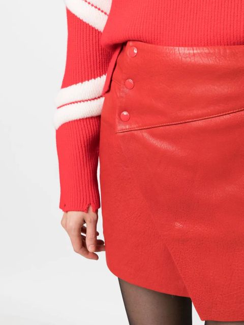 Zadig&Voltaire Junko Cuir leather miniskirt - Red