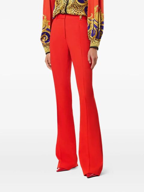 Versace flared wool-blend trousers
