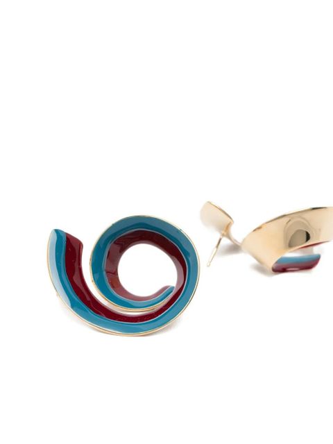 Marni enamel spiral earrings - Blue