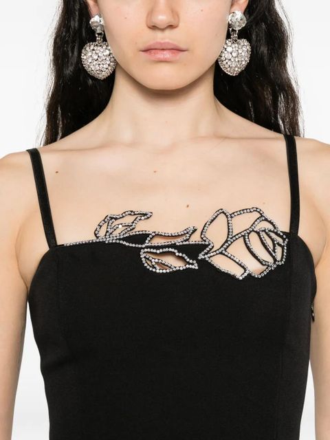 Blumarine rose-embellished top - Black