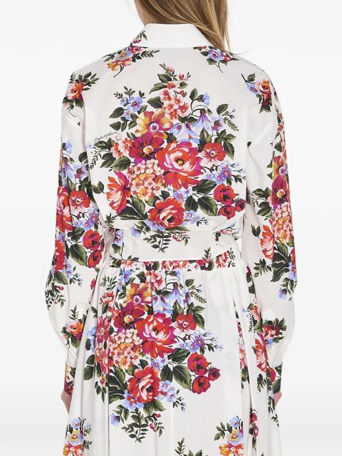 Dolce & Gabbana floral-print knotted shirt - White - zdjęcie produktu nr 2