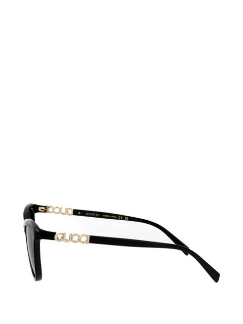 Gucci crystal-embellished logo-lettering sunglasses - Black