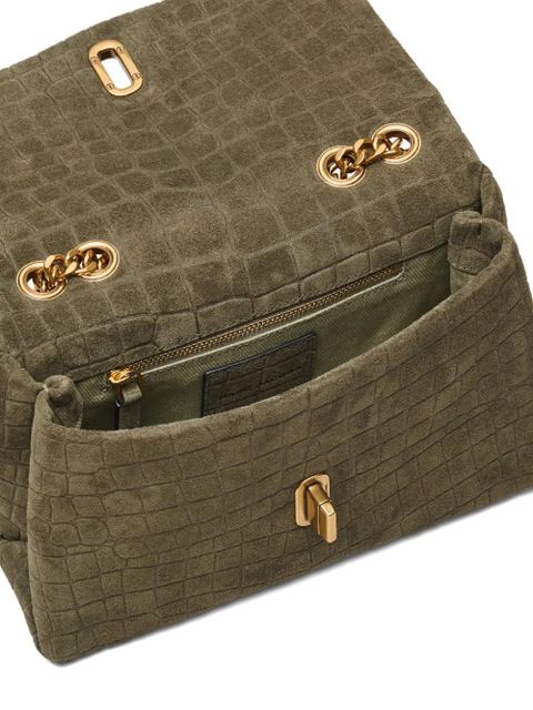 Marc Jacobs The Slim croc suede dual-chain shoulder bag - Green