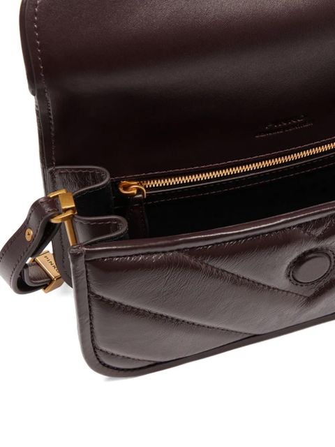 PINKO quilted birds-embellished cross body bag - Brown