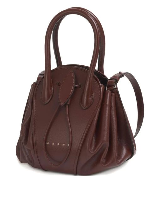 Marni tubular handles tulipea shoulder bag - Brown - zdjęcie produktu nr 1