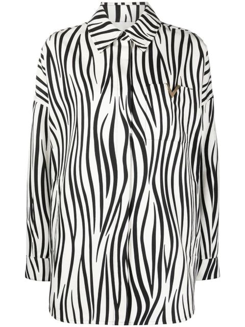 Valentino Garavani zebra-print coat - Black - zdjęcie produktu nr 1