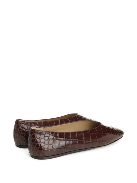 Le Monde Beryl Regency crocodile-effect pointed slippers - Brown