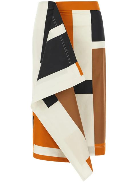 FENDI FF Puzzle-print midi skirt - Neutrals - zdjęcie produktu nr 1
