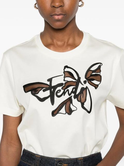 FENDI graphic short-sleeve T-shirt - Neutrals