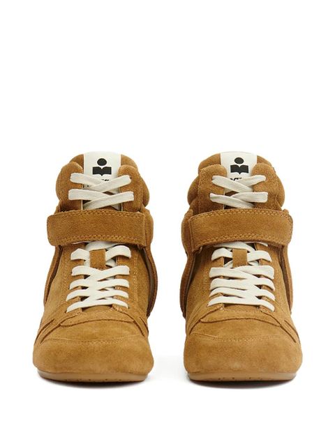 ISABEL MARANT Senny high-top leather sneakers - Brown