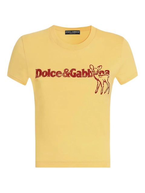 Dolce & Gabbana logo-detail crew neck T-shirt - Yellow - zdjęcie produktu nr 1