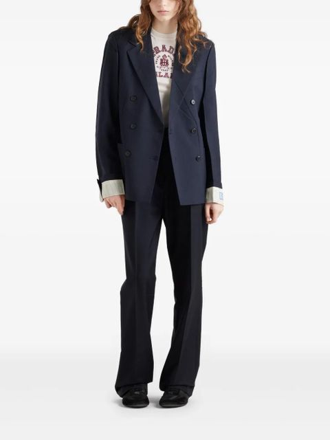 Prada double-breasted kid mohair blazer - Blue