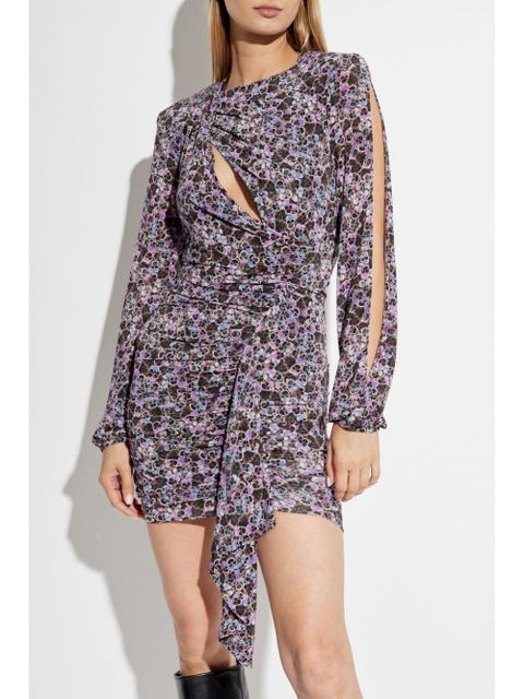 ISABEL MARANT Vinia gathered printed-jersey dress - Purple