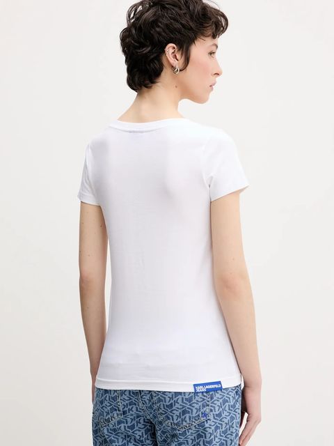 Karl Lagerfeld Jeans t-shirt damski kolor biały A2W17097