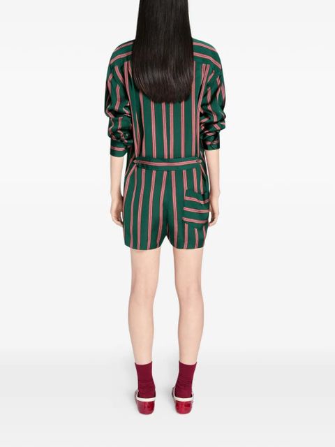 DRIES VAN NOTEN striped pocket playsuit - Green