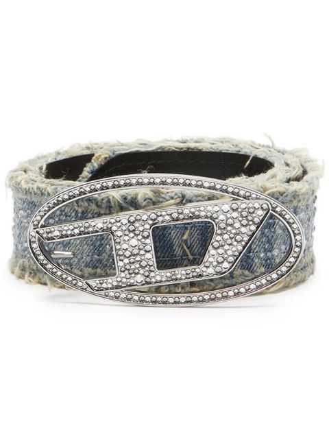 Diesel B-1DR crystal-embellished belt - Blue - zdjęcie produktu nr 1