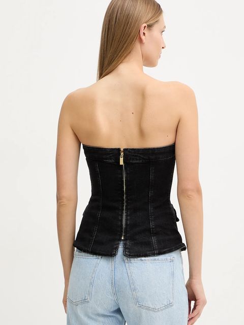 Marciano by Guess top jeansowy DORIS damska kolor czarny gładka 5BGH15 7147A