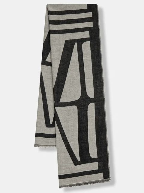 Marc O'Polo szalik z dodatkiem wełny damski kolor szary wzorzysty 600803302043 - zdjęcie produktu nr 1