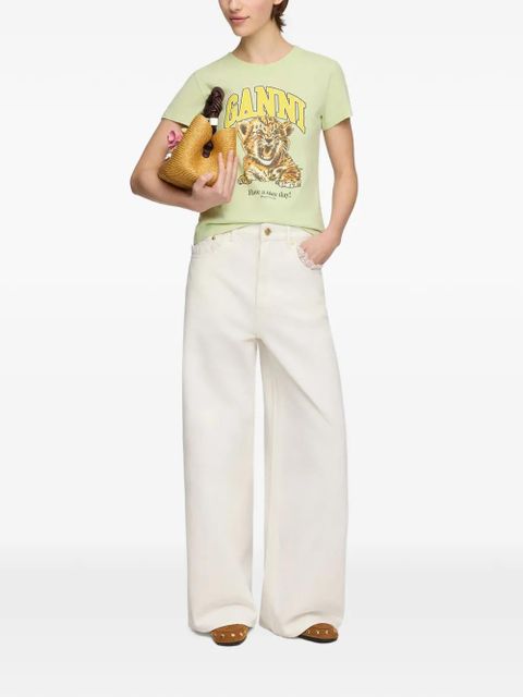 GANNI tiger-print T-shirt - Green - zdjęcie produktu nr 2