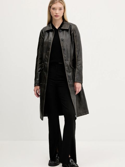 Desigual płaszcz LILLY kolor brązowy 25WWEW33 - zdjęcie produktu nr 1